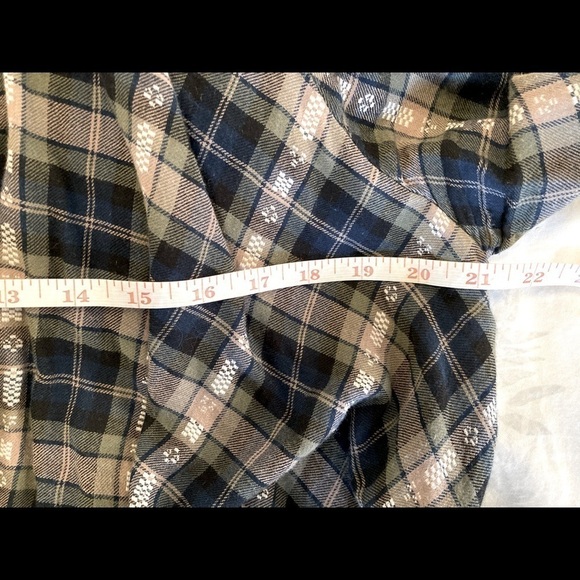 𝅺girl KRAZY LONG SLEEVE BOHO PLAID FRINGE SHIRT-Size S - Picture 14 of 16